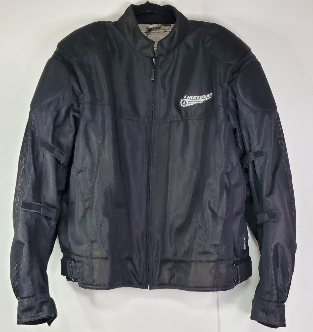 Firstgear Mesh-Tex Black Motorcycle Jacket Men's 2XL Hipertex collection